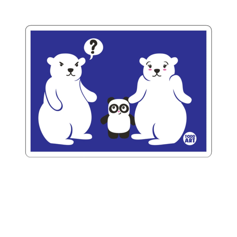 Load image into Gallery viewer, Cute Bears and Panda with Question Mark Art Print
