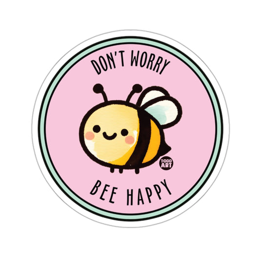 Don't Worry Bee Happy Cute Bumblebee Cartoon Art 