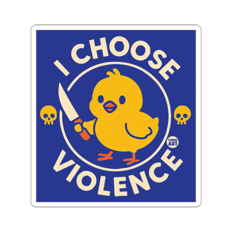 Load image into Gallery viewer, I Choose Violence Cute Chick With Knife Sticker
