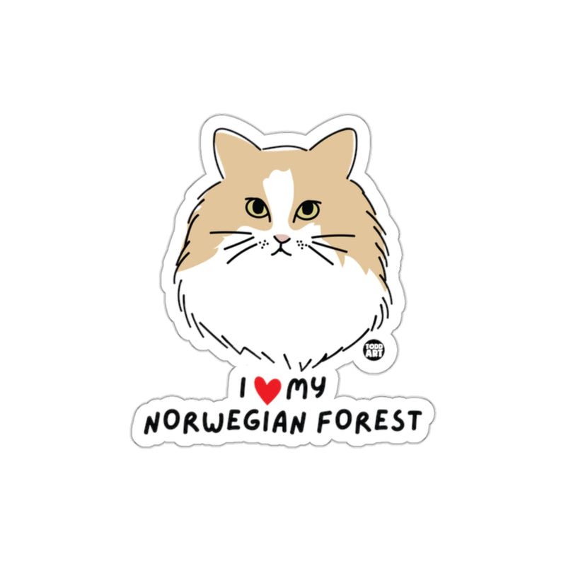 Load image into Gallery viewer, I Love My Norwegian Forest Sticker for Cat Lovers
