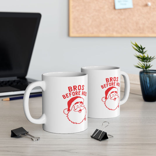 Bros Before Hos Santa Mug Perfect Holiday Gift