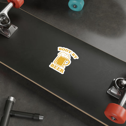 BODY BY BEER Mug Graphic Humorous Sticker 