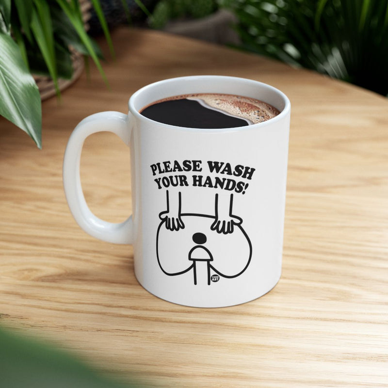 Load image into Gallery viewer, Please Wash Your Hands Slogan Coffee Mug
