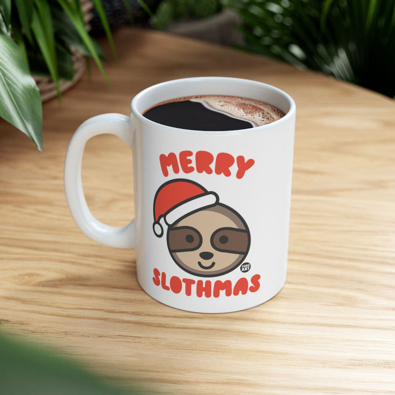 Load image into Gallery viewer, Merry Slothmas Santa Sloth Enjoy Hot Beverage Mug
