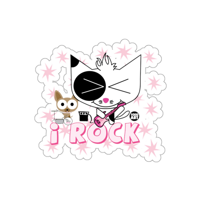 Load image into Gallery viewer, I Rock Cat Playing Guitar Cartoon Sticker

