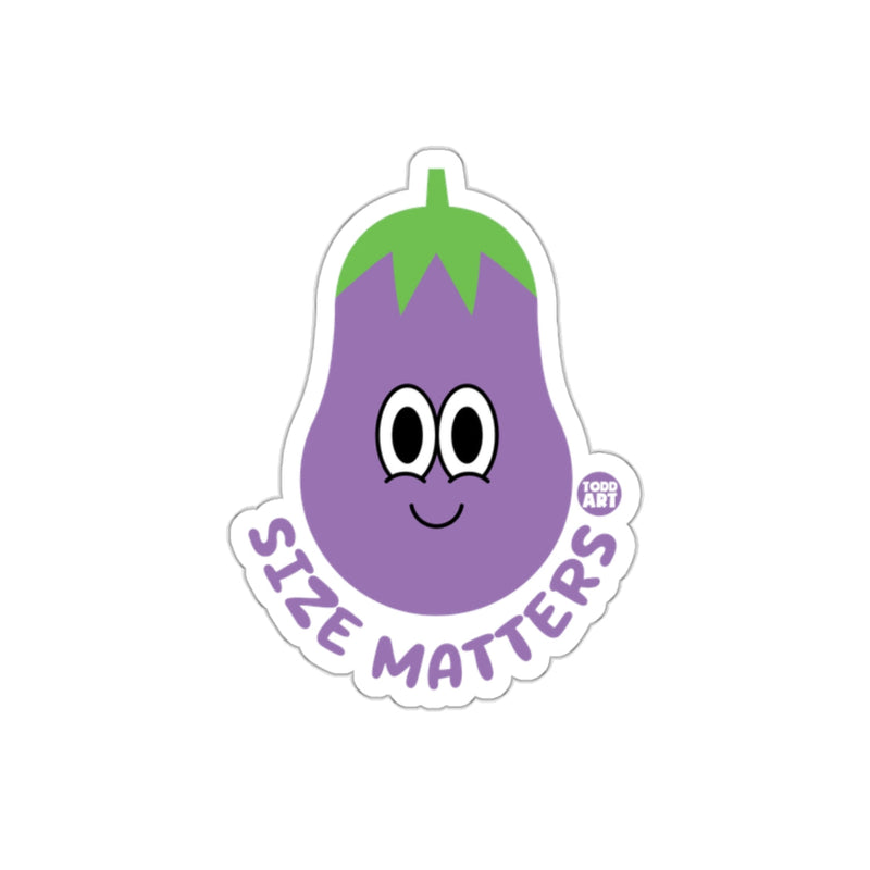 Load image into Gallery viewer, Size Matters Cute Eggplant Art Sticker

