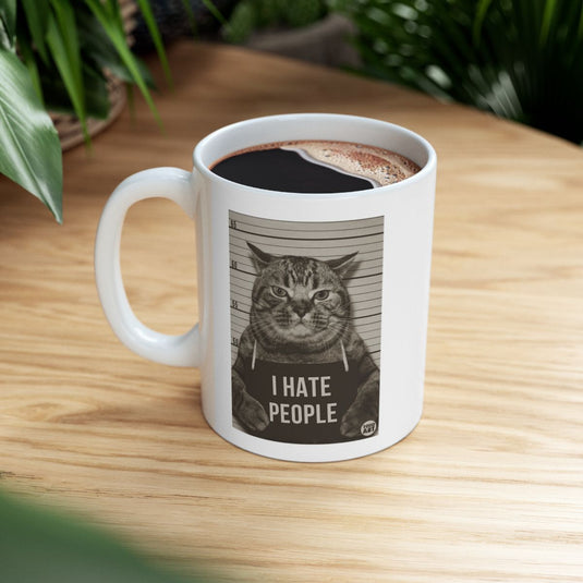 Funny Cat Mug with I Hate People Design Mug