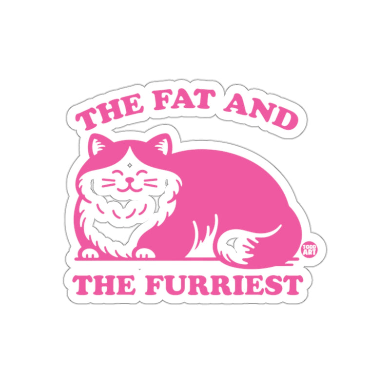 Load image into Gallery viewer, The Fat and The Furriest Pink Cat Sticker Design
