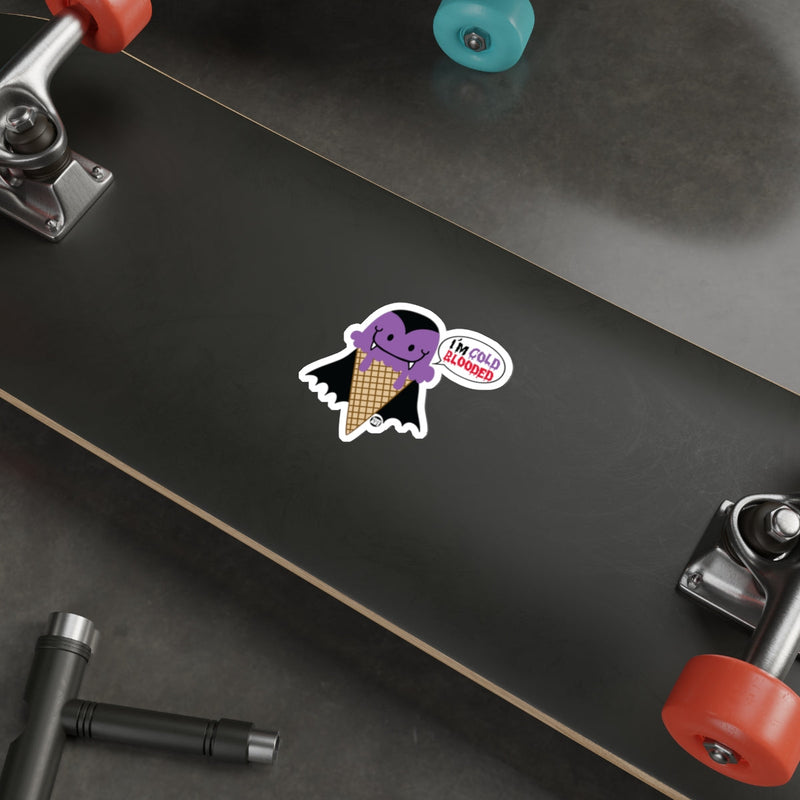 Load image into Gallery viewer, Vampire Ice Cream Cone I'M COLD BLOODED Halloween Sticker 
