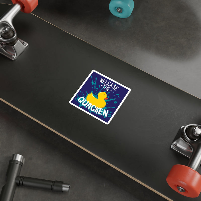 Load image into Gallery viewer, Release the Quacken Yellow Rubber Duck Sticker

