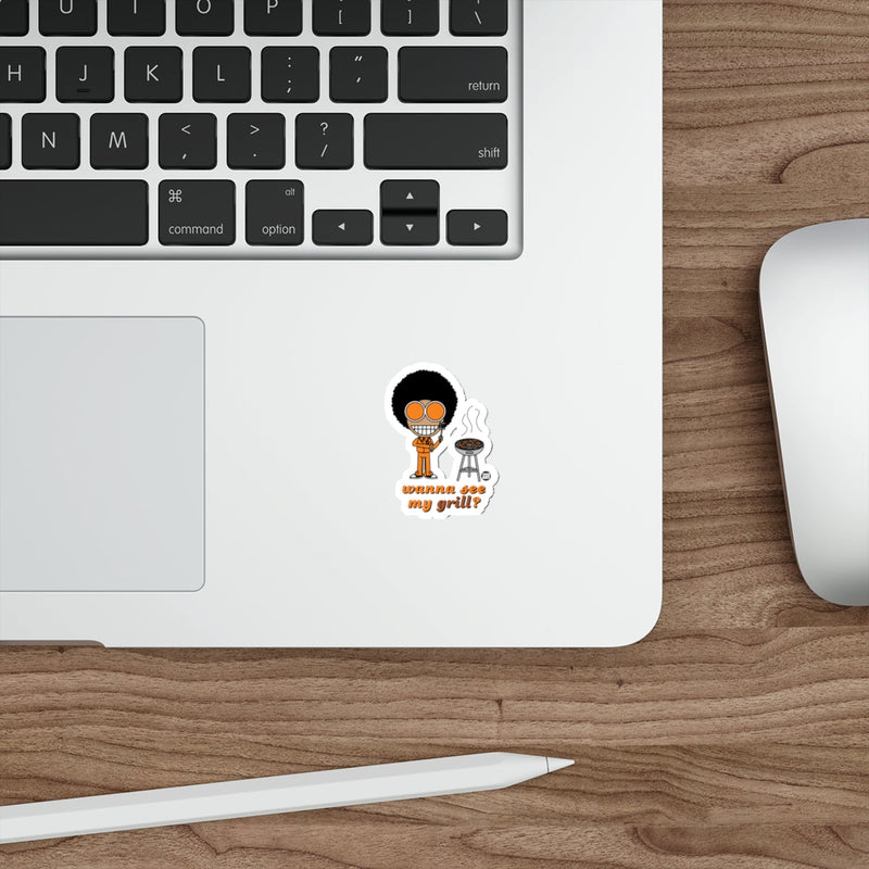 Load image into Gallery viewer, Wanna See My Grill Fun BBQ Sticker for Laptops and Guitars
