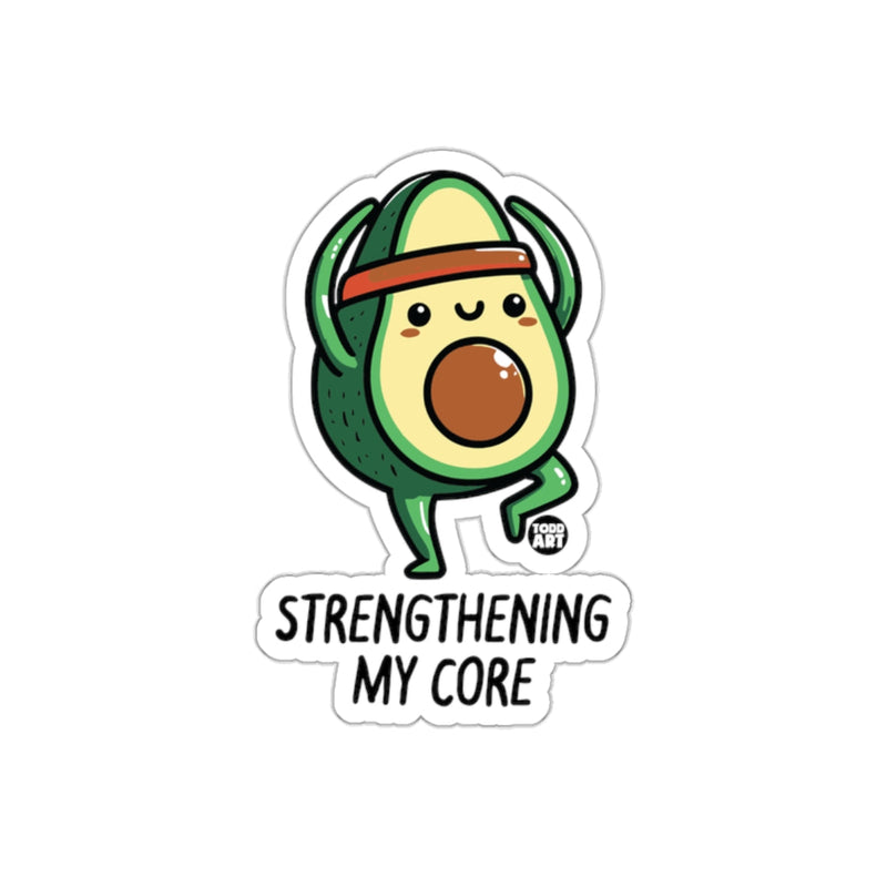 Load image into Gallery viewer, Strengthening My Core Cute Avocado Fitness Design Sticker

