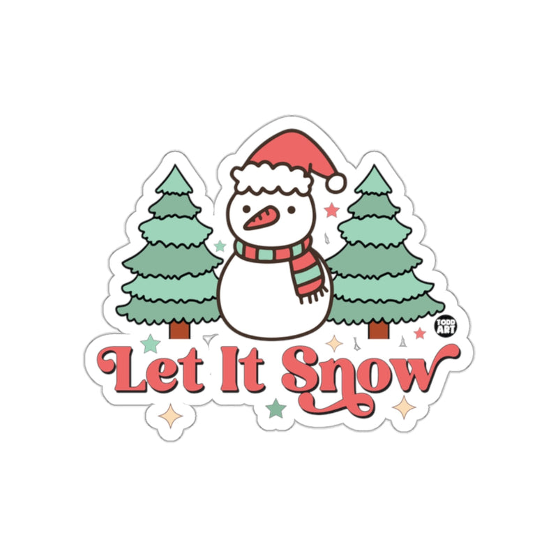 Load image into Gallery viewer, Let It Snow Snowman with Trees Sticker Product
