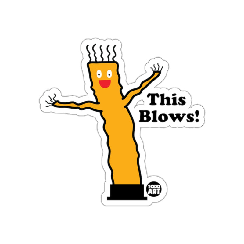 Load image into Gallery viewer, Funny Waving Tube Man This Blows! Sticker Design
