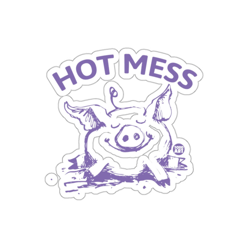 Load image into Gallery viewer, Hot Mess Pig Illustration Todd Art Branded sticker
