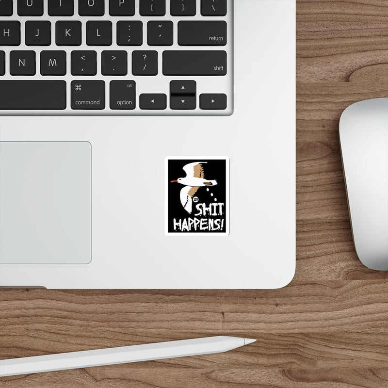 Load image into Gallery viewer, Funny Shit Happens Seagull Sticker for Laptop or Notebook

