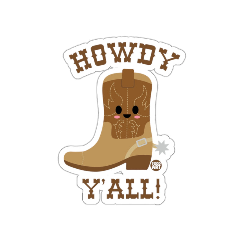 Load image into Gallery viewer, Howdy Y'all Cowboy Boot Sticker for Western Lovers
