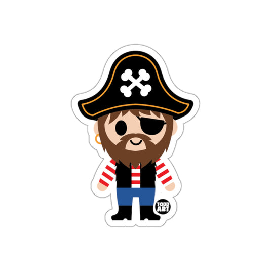 Cute Cartoon Pirate Character Sticker for Kids Fun
