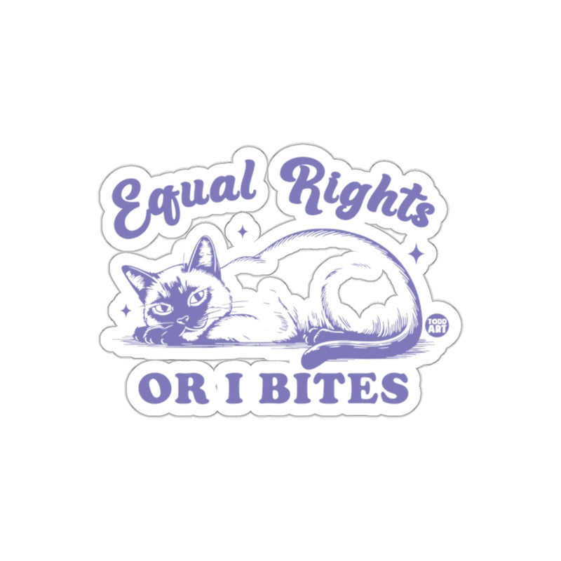 Load image into Gallery viewer, Equal Rights Or I Bites Cat Sticker for Activists

