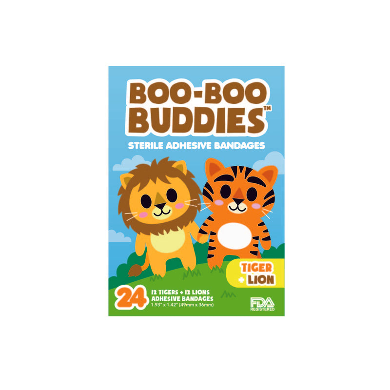 Load image into Gallery viewer, Boo-Boo Buddies Tiger and Lion Bandages
