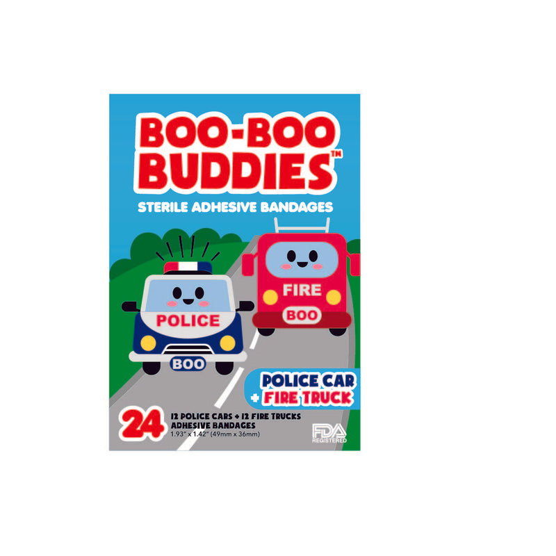 Load image into Gallery viewer, Boo-Boo Buddies Police Car and Fire Truck Bandages
