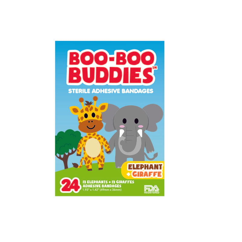 Load image into Gallery viewer, Boo-Boo Buddies Elephant and Giraffe Bandages
