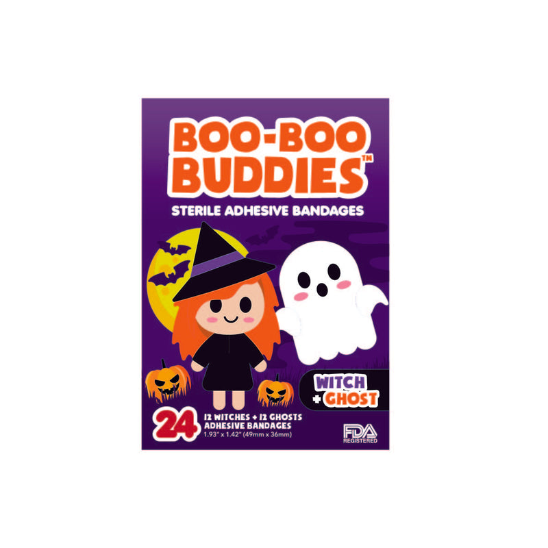 Load image into Gallery viewer, Boo-Boo Buddies Witch and Ghost Bandages
