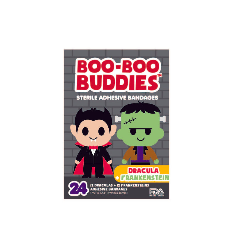 Load image into Gallery viewer, Boo-Boo Buddies Dracula and Frankenstein Bandages
