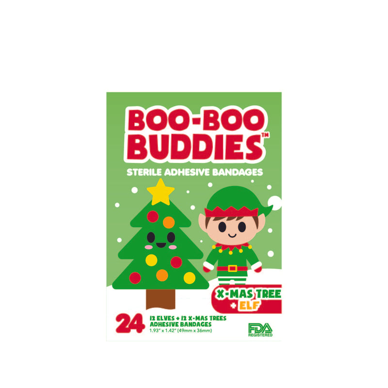 Load image into Gallery viewer, Boo-Boo Buddies Xmas Tree and Elf Bandages
