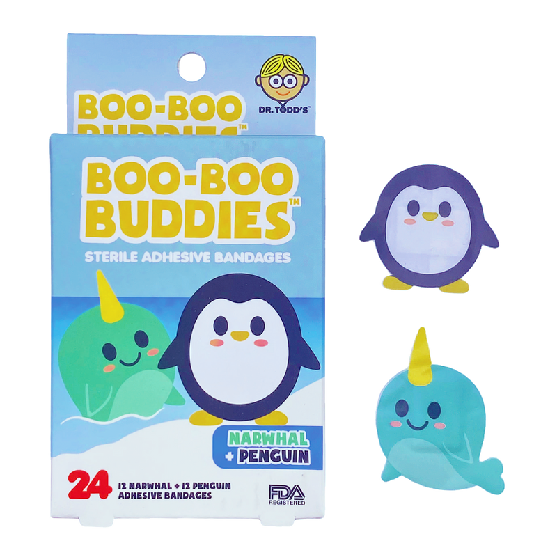 Load image into Gallery viewer, Boo Boo Buddies Bandages - Narwhal and Penguin
