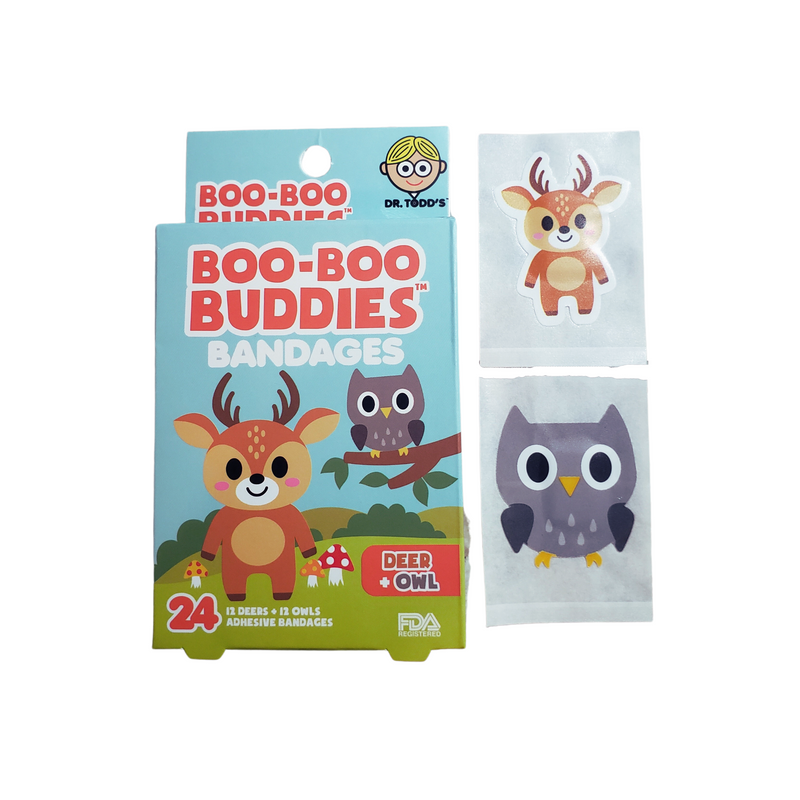 Load image into Gallery viewer, Boo-Boo Buddies Deer and Owl Bandages
