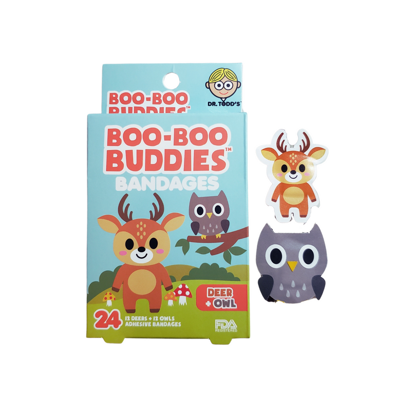 Load image into Gallery viewer, Boo-Boo Buddies Deer and Owl Bandages
