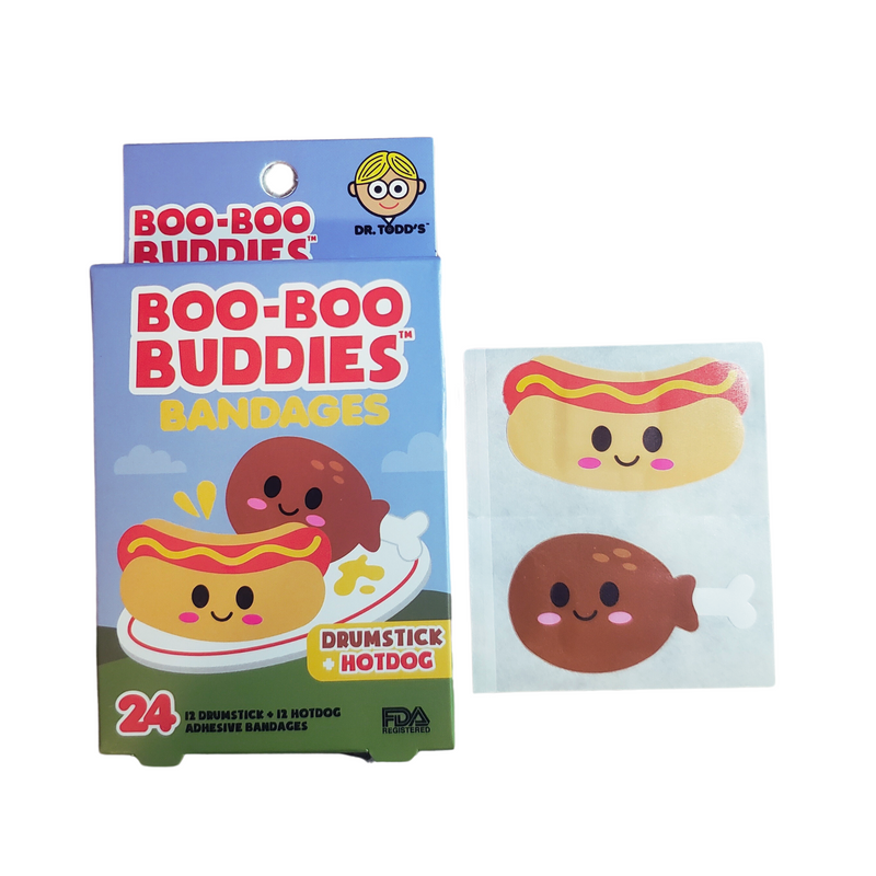 Load image into Gallery viewer, Boo-Boo Buddies Drumstick and Hot Dog Bandages
