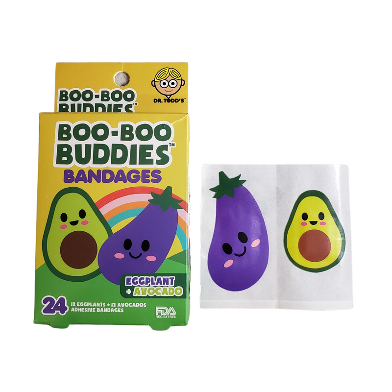 Load image into Gallery viewer, Boo-Boo Buddies Egg plant and Avocado Bandages
