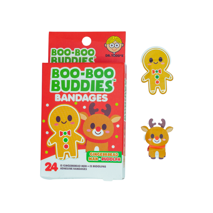 Boo Boo Buddies Gingerbread Man and Rudolph Bandages