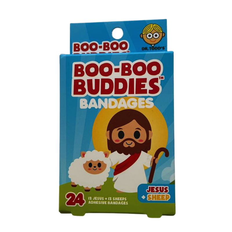 Load image into Gallery viewer, Boo-Boo Buddies Jesus and Lamb Bandages
