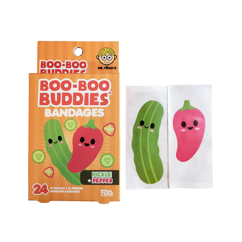 Load image into Gallery viewer, Boo-Boo Buddies Pickle and Pepper Bandages
