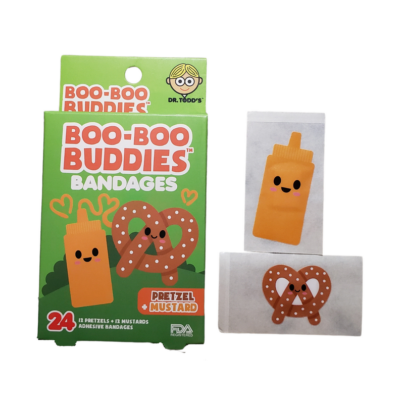 Load image into Gallery viewer, Boo-Boo Buddies Pretzel and Mustard Bandages
