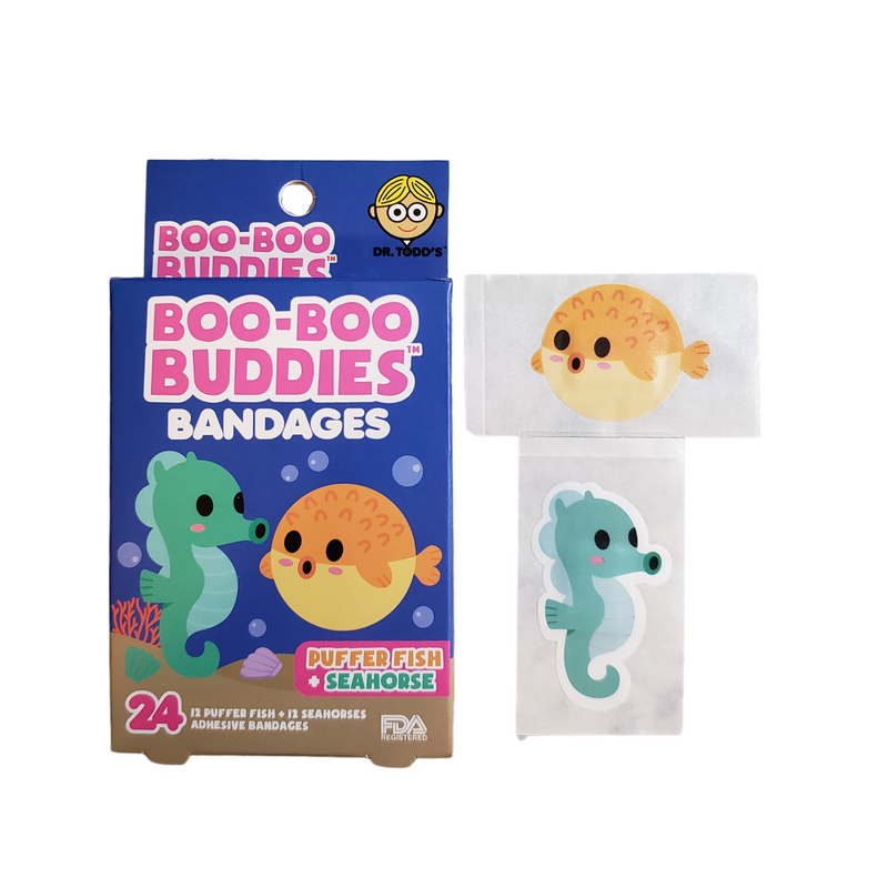 Load image into Gallery viewer, Puffer Fish and Seahorse BandagesBoo-Boo Buddies
