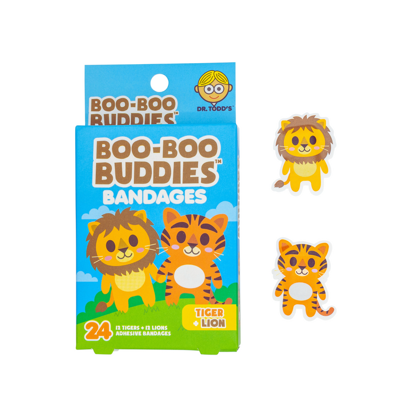 Load image into Gallery viewer, Boo Boo Buddies Tiger and Lion Bandages
