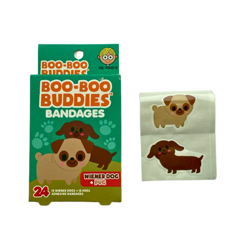 Load image into Gallery viewer, Boo Boo Buddies Wiener Dog and Pug Bandages Individually Wrapped
