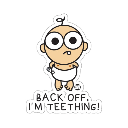 Back Off I'm Teething Baby Sticker Product