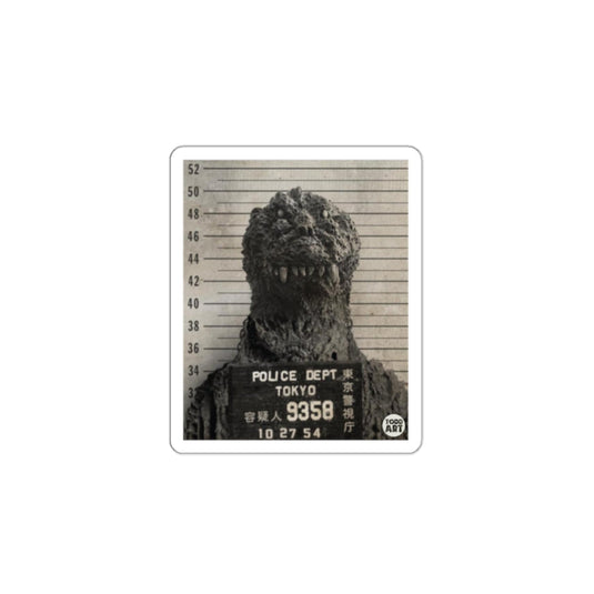 Godzilla Police Department Tokyo Mugshot Image sticker