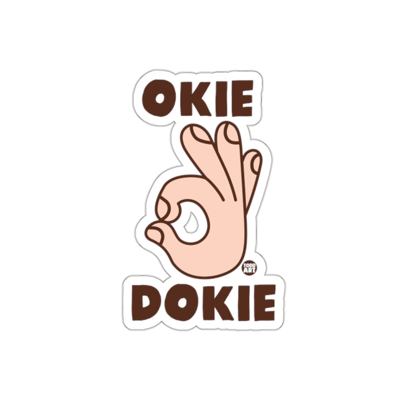 Load image into Gallery viewer, Okie Dokie Hand Gesture Sticker Fun Decal
