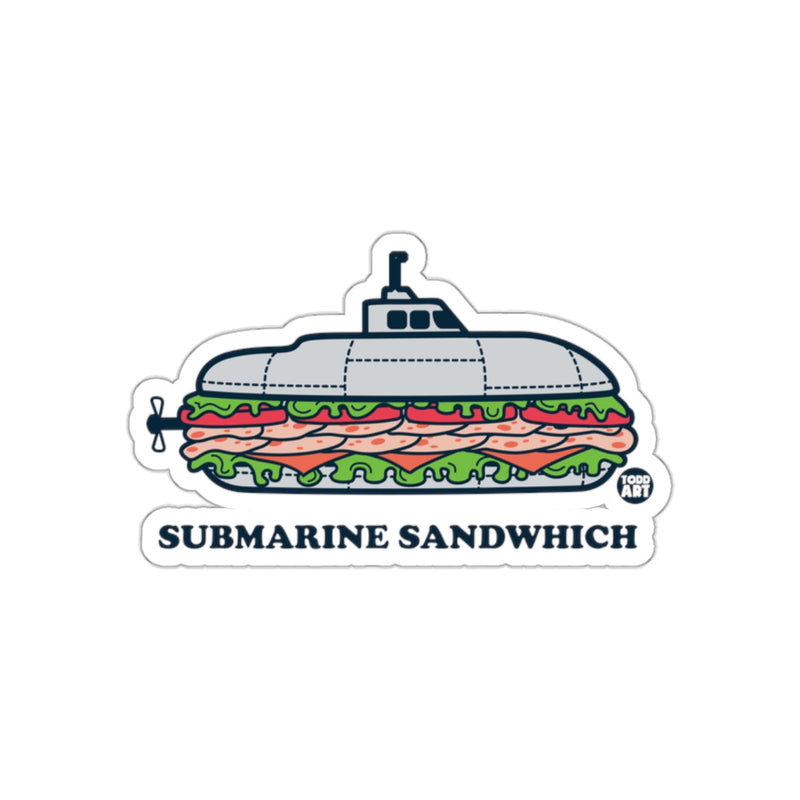 Load image into Gallery viewer, Submarine Sandwich Illustration Sticker Decal Design
