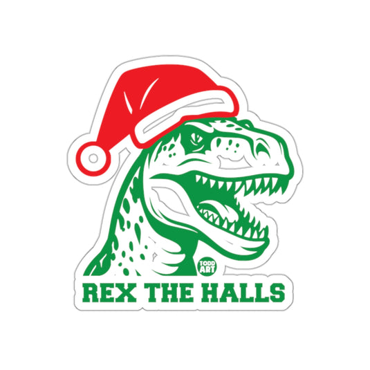 Rex The Halls Dinosaur with Santa Hat Sticker