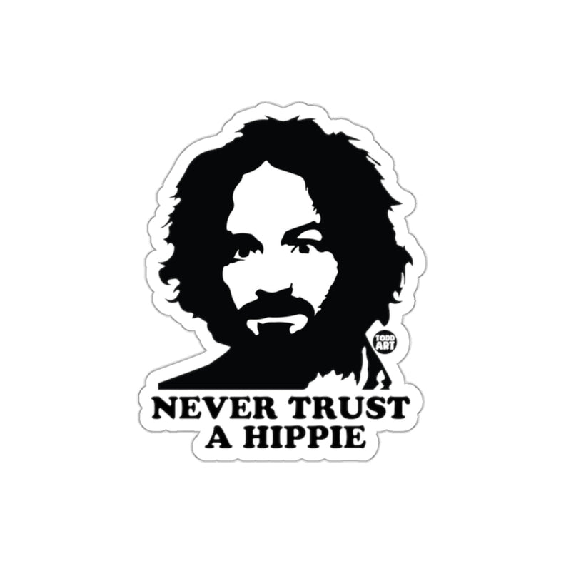 Load image into Gallery viewer, Never Trust a Hippie Image Graphic Art Illustration sticker

