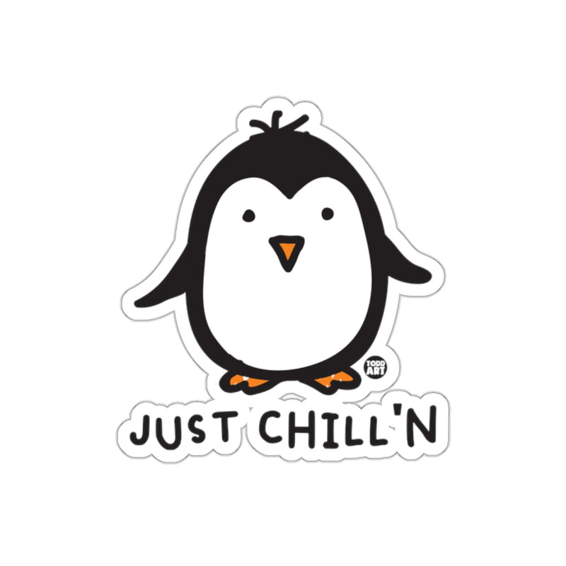 Load image into Gallery viewer, Cute Penguin Just Chill'n Design From Todd Art sticker
