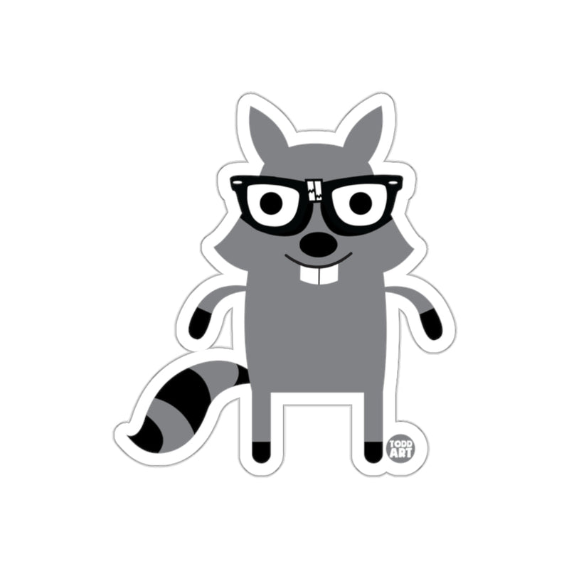 Load image into Gallery viewer, Cute Cartoon Raccoon with Glasses Character Sticker
