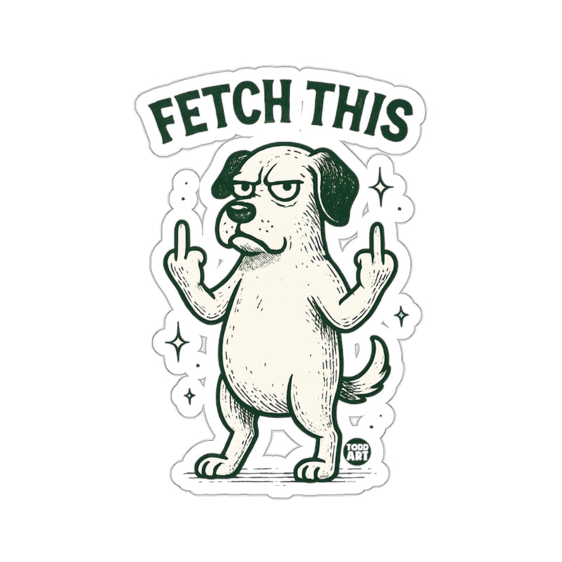 Load image into Gallery viewer, FETCH THIS' grumpy dog rude middle finger gesture 

